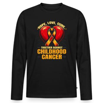 Aufklärung über Krebs im Kindesalter, Chemo, Krebs bekämpfen - Männer Premium Bio Langarmshirt - Schwarz - Vorne - Nico (187cm)