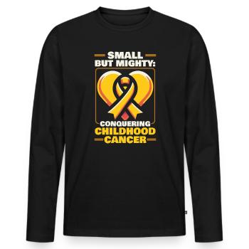 Childhood Cancer Awareness Chemo Fight Cancer - Men's Premium Organic Long Sleeve Shirt - black - Front - Nico (187cm)