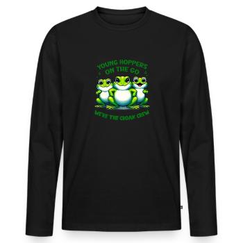Comic Toads Gang - Men's Premium Organic Long Sleeve Shirt - black - Front - Nico (187cm)