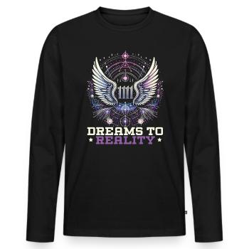 Angel Number Spiritual Guidance Numerology - Men's Premium Organic Long Sleeve Shirt - black - Front - Nico (187cm)