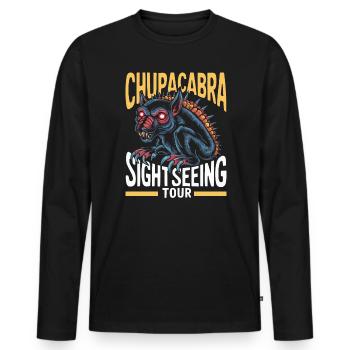 Chupacabra Créature légendaire Bête Cryptozoologie - T-shirt manches longues Premium bio Homme - noir - Devant - Nico (187cm)
