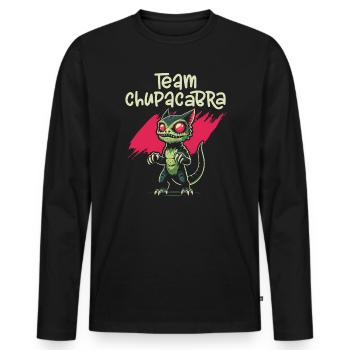 Chupacabra Créature légendaire Bête Cryptozoologie - T-shirt manches longues Premium bio Homme - noir - Devant - Nico (187cm)