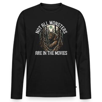 Mogollon Monster Mythical Cryptozoology Cryptid - Men's Premium Organic Long Sleeve Shirt - black - Front - Nico (187cm)