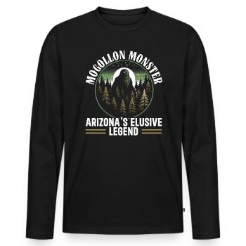 Mogollon Monster Mythical Cryptozoology Cryptid - Men's Premium Organic Long Sleeve Shirt - black - Front - Nico (187cm)