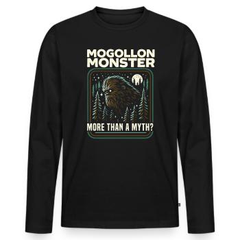 Mogollon Monster Mythical Cryptozoology Cryptid - Men's Premium Organic Long Sleeve Shirt - black - Front - Nico (187cm)