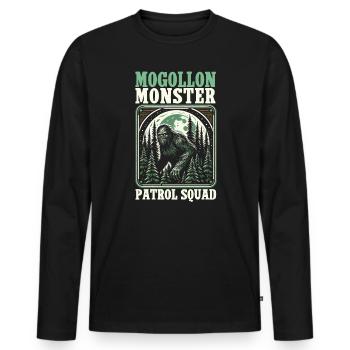 Mogollon Monster Mythical Cryptozoology Cryptid - Men's Premium Organic Long Sleeve Shirt - black - Front - Nico (187cm)
