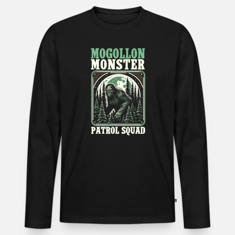 Mogollon Mostro Mitico Criptozoologia Criptide - Maglia a manica lunga ecologica premium da uomo - nero