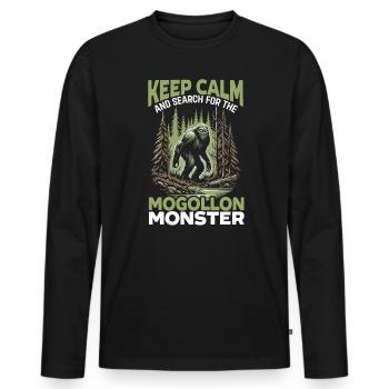 Mogollon Monster Mythical Cryptozoology Cryptid - Men's Premium Organic Long Sleeve Shirt - black - Front - Nico (187cm)