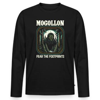 Mogollon Monster Mythical Cryptozoology Cryptid - Men's Premium Organic Long Sleeve Shirt - black - Front - Nico (187cm)