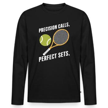 Tennis Schiedsrichter Schiedsrichter Sportspiel Offizieller Schiedsrichter - Männer Premium Bio Langarmshirt - Schwarz - Vorne - Nico (187cm)