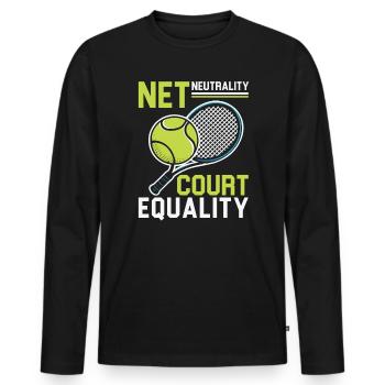 Tennis Schiedsrichter Schiedsrichter Sportspiel Offizieller Schiedsrichter - Männer Premium Bio Langarmshirt - Schwarz - Vorne - Nico (187cm)