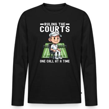 Tennis Umpire Ref Sports Game Official Referee - Men's Premium Organic Long Sleeve Shirt - black - Front - Nico (187cm)