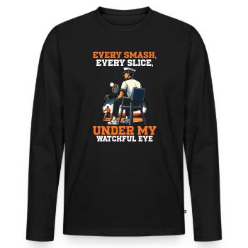 Tennis Schiedsrichter Schiedsrichter Sportspiel Offizieller Schiedsrichter - Männer Premium Bio Langarmshirt - Schwarz - Vorne - Nico (187cm)
