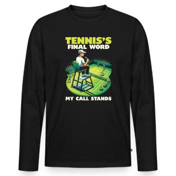 Tennis Schiedsrichter Schiedsrichter Sportspiel Offizieller Schiedsrichter - Männer Premium Bio Langarmshirt - Schwarz - Vorne - Nico (187cm)