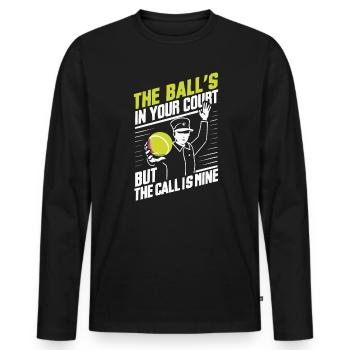 Tennis Schiedsrichter Schiedsrichter Sportspiel Offizieller Schiedsrichter - Männer Premium Bio Langarmshirt - Schwarz - Vorne - Nico (187cm)