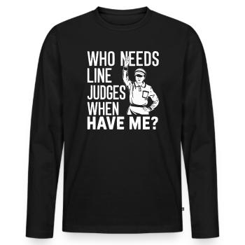Tennis Schiedsrichter Schiedsrichter Sportspiel Offizieller Schiedsrichter - Männer Premium Bio Langarmshirt - Schwarz - Vorne - Nico (187cm)