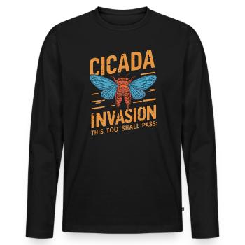 Zikadeninvasion Insektenbrut Zikadenüberlebender - Männer Premium Bio Langarmshirt - Schwarz - Vorne - Nico (187cm)