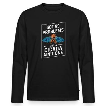 Zikadeninvasion Insektenbrut Zikadenüberlebender - Männer Premium Bio Langarmshirt - Schwarz - Vorne - Nico (187cm)
