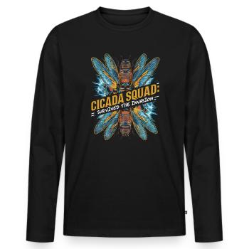 Invasion de cigale Couvain d'insectes Survivant de cigale - T-shirt manches longues Premium bio Homme - noir - Devant - Nico (187cm)