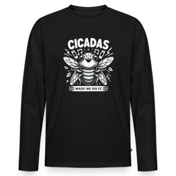 Invasion de cigale Couvain d'insectes Survivant de cigale - T-shirt manches longues Premium bio Homme - noir - Devant - Nico (187cm)