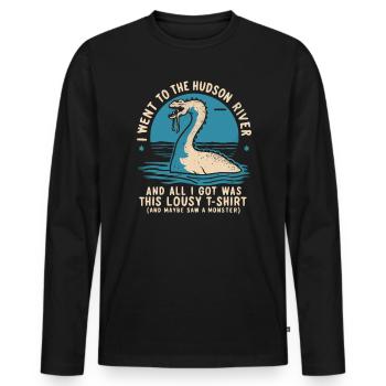 Hudson River Monster Kipsy Kryptozoologie Kryptid - Männer Premium Bio Langarmshirt - Schwarz - Vorne - Nico (187cm)