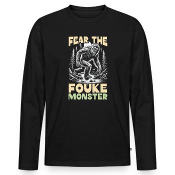 Monstre de Fouke Sasquatch du Sud Cryptozoologie - T-shirt manches longues Premium bio Homme - noir - Devant - Nico (187cm)