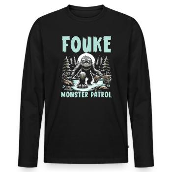 Monstre de Fouke Sasquatch du Sud Cryptozoologie - T-shirt manches longues Premium bio Homme - noir - Devant - Nico (187cm)