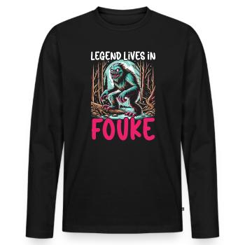 Monstre de Fouke Sasquatch du Sud Cryptozoologie - T-shirt manches longues Premium bio Homme - noir - Devant - Nico (187cm)
