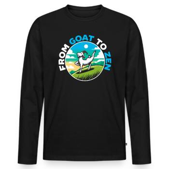 Funny Goat Yoga Meditation Yoga Instructor Namaste - Men's Premium Organic Long Sleeve Shirt - black - Front - Nico (187cm)