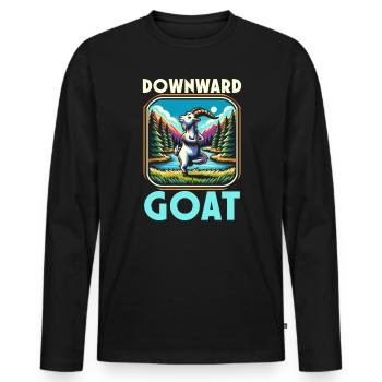 Funny Goat Yoga Meditation Yoga Instructor Namaste - Men's Premium Organic Long Sleeve Shirt - black - Front - Nico (187cm)