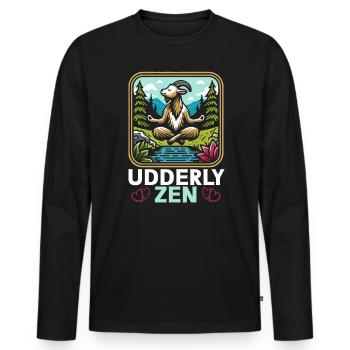 Funny Goat Yoga Meditation Yoga Instructor Namaste - Men's Premium Organic Long Sleeve Shirt - black - Front - Nico (187cm)