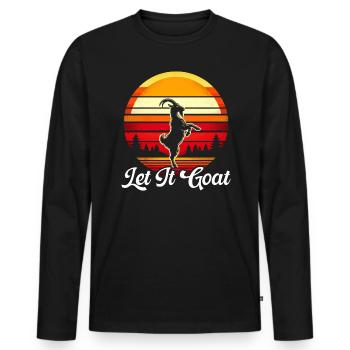 Funny Goat Yoga Meditation Yoga Instructor Namaste - Men's Premium Organic Long Sleeve Shirt - black - Front - Nico (187cm)