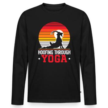 Funny Goat Yoga Meditation Yoga Instructor Namaste - Men's Premium Organic Long Sleeve Shirt - black - Front - Nico (187cm)
