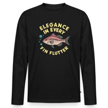 Cerise, Barbe, Poisson, Aquarium, Eau douce, Aquariophilie, - T-shirt manches longues Premium bio Homme - noir - Devant - Nico (187cm)