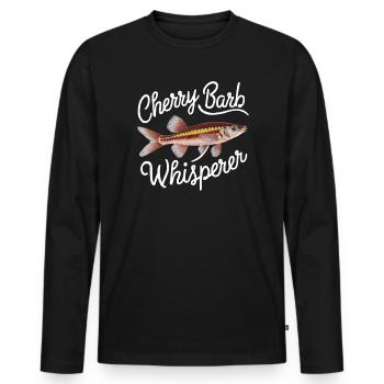 Cerise, Barbe, Poisson, Aquarium, Eau douce, Aquariophilie, - T-shirt manches longues Premium bio Homme - noir - Devant - Nico (187cm)