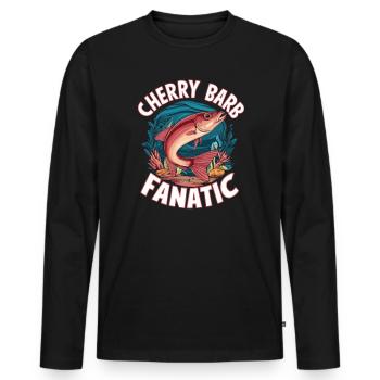 Cerise, Barbe, Poisson, Aquarium, Eau douce, Aquariophilie, - T-shirt manches longues Premium bio Homme - noir - Devant - Nico (187cm)