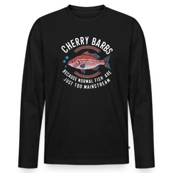 Cerise, Barbe, Poisson, Aquarium, Eau douce, Aquariophilie, - T-shirt manches longues Premium bio Homme - noir - Devant - Nico (187cm)