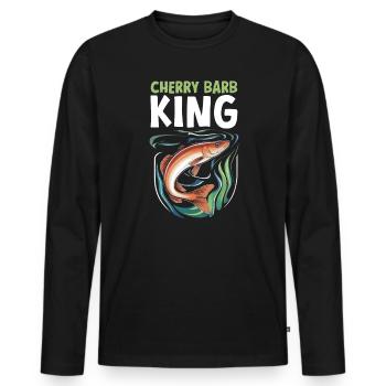 Poisson barbelé cerisier Poisson d'aquarium d'eau douce Aquariste - T-shirt manches longues Premium bio Homme - noir - Devant - Nico (187cm)