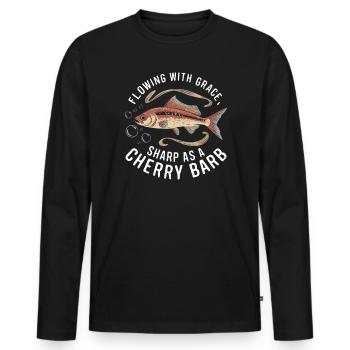 Poisson barbelé cerisier Poisson d'aquarium d'eau douce Aquariste - T-shirt manches longues Premium bio Homme - noir - Devant - Nico (187cm)