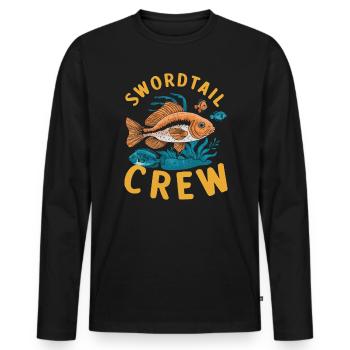 Poisson porte-épée Poisson d'aquarium d'eau douce Aquariste - T-shirt manches longues Premium bio Homme - noir - Devant - Nico (187cm)