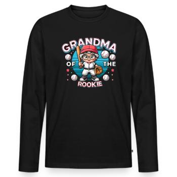 Baseball Grandma Grandmother Grandparents Day - Men's Premium Organic Long Sleeve Shirt - black - Front - Nico (187cm)