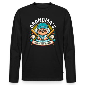 Journée des grands-parents de grand-mère de baseball - T-shirt manches longues Premium bio Homme - noir - Devant - Nico (187cm)