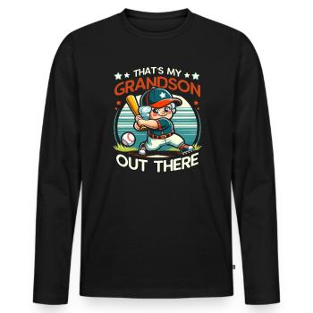 Journée des grands-parents de grand-mère de baseball - T-shirt manches longues Premium bio Homme - noir - Devant - Nico (187cm)