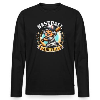 Baseball Oma Großmutter Großelterntag - Männer Premium Bio Langarmshirt - Schwarz - Vorne - Nico (187cm)