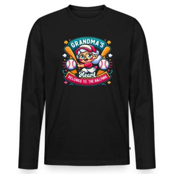 Baseball Grandma Grandmother Grandparents Day - Men's Premium Organic Long Sleeve Shirt - black - Front - Nico (187cm)