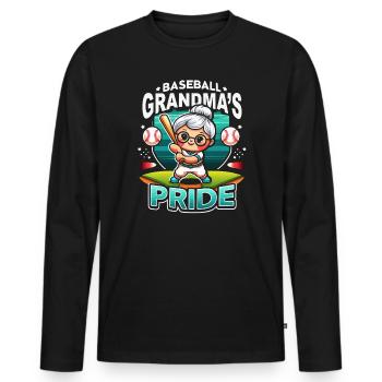 Baseball Grandma Grandmother Grandparents Day - Men's Premium Organic Long Sleeve Shirt - black - Front - Nico (187cm)