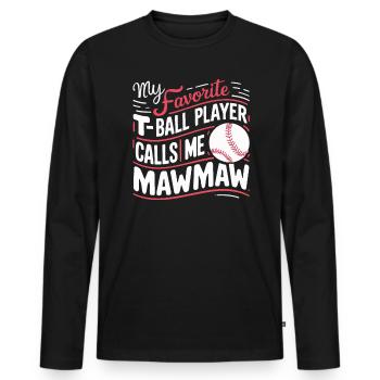 Journée des grands-parents de grand-mère de baseball - T-shirt manches longues Premium bio Homme - noir - Devant - Nico (187cm)