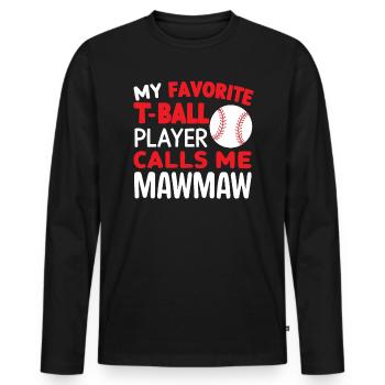 Baseball Grand-mère Grand-mère Journée des grands-parents - T-shirt manches longues Premium bio Homme - noir - Devant - Nico (187cm)