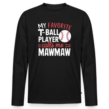Journée des grands-parents de grand-mère de baseball - T-shirt manches longues Premium bio Homme - noir - Devant - Nico (187cm)