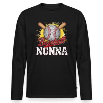 Baseball Oma Großmutter Großelterntag - Männer Premium Bio Langarmshirt - Schwarz - Vorne - Nico (187cm)